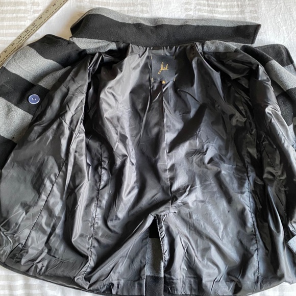 Jack gray and black striped pea coat size M - Picture 11 of 14